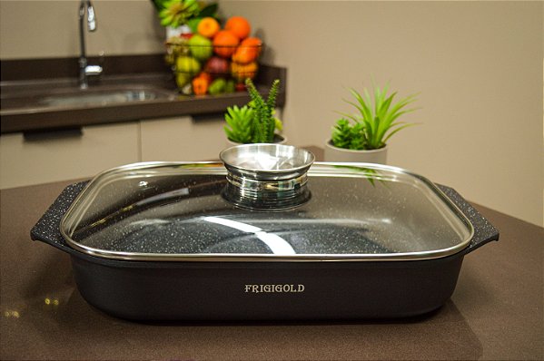 Assadeira Com Tampa Frigigold 34cm - NOVO MODELO